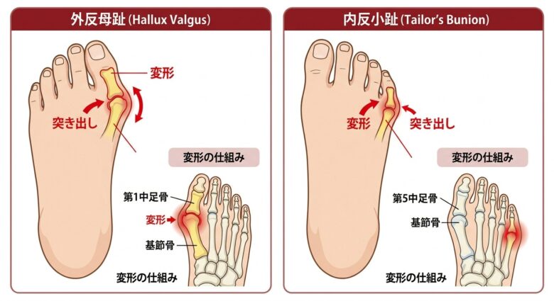 外反母趾（がいはんぼし）・内反小趾（ないはんしょうし）