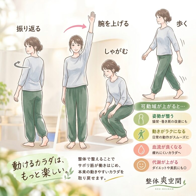 日常的な動きは、しっかりと筋肉が協力し合って関節を動かしたり支えあったりすることで行えることなんです