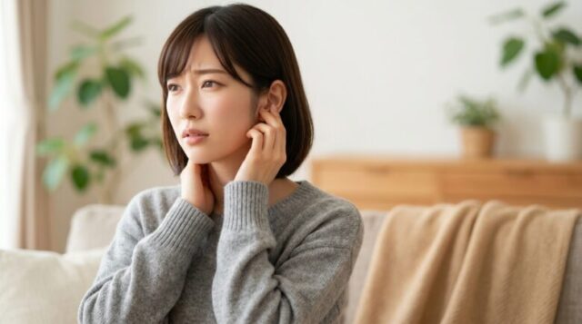 朝の「ピキッ」に！耳つぼでケアする首のこわばり・寝違え